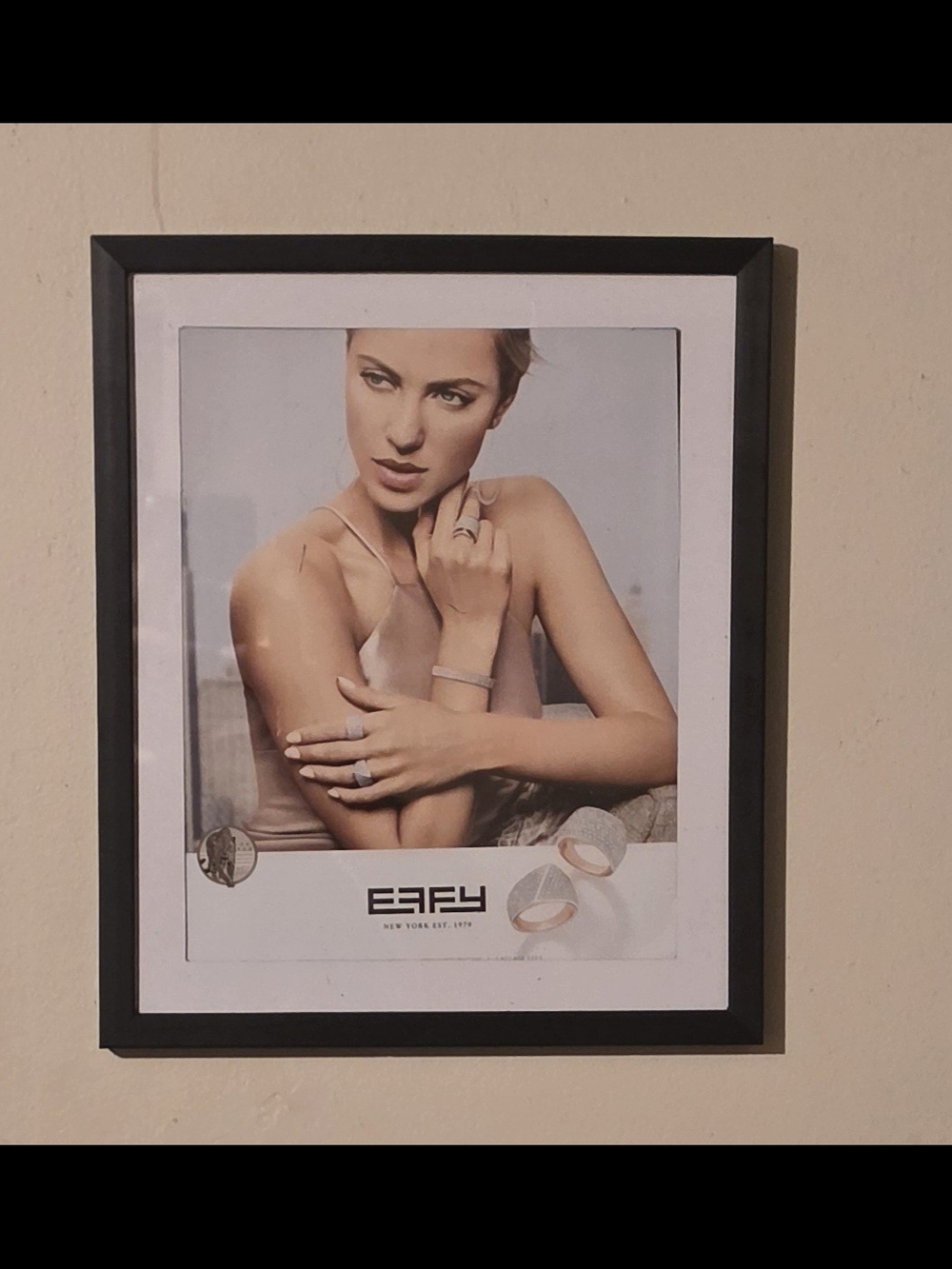 Eafy Framed Jewelry Print - Black Frame, White Mat
